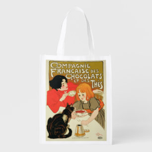 Poster Advertising the French Company of Chocolate Reusable Grocery Bag