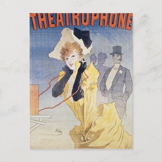 Poster Advertising the 'Theatrophone' Postcard (Front)