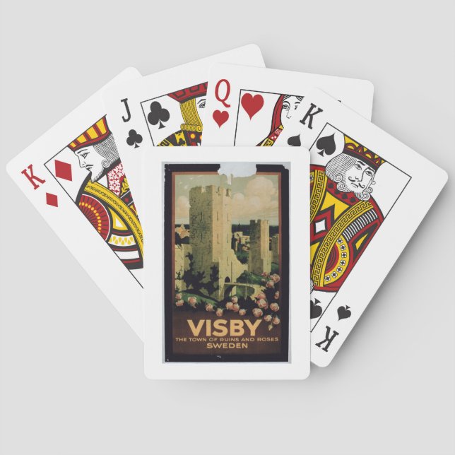 Poster advertising the town of Visby, Sweden (colo Poker Cards (Back)