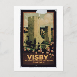 Poster advertising the town of Visby, Sweden (colo Postcard