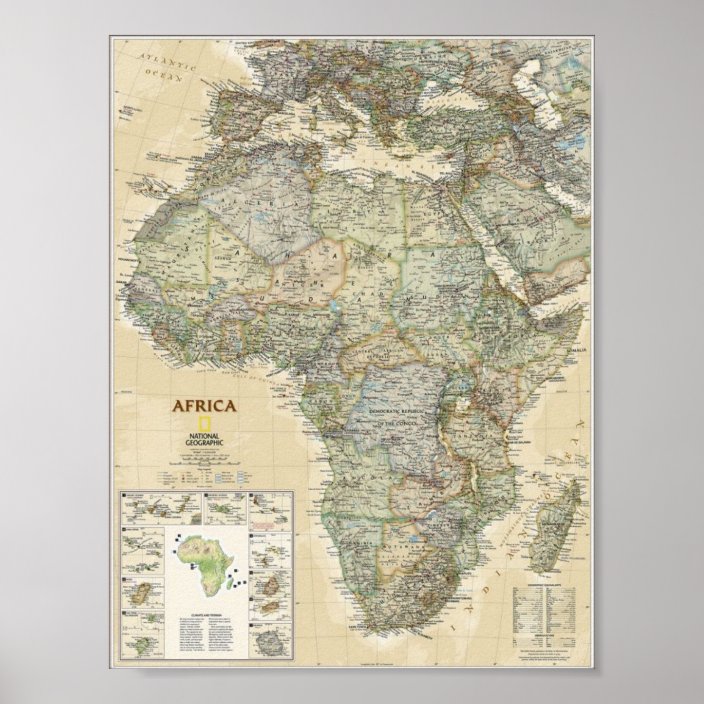 Poster Africa National Geographic Map