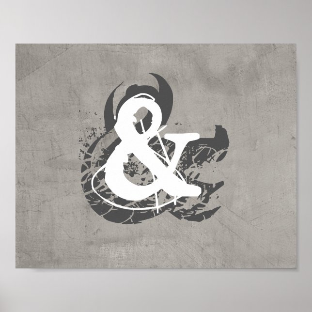 poster ampersand on distressed gray wall art (Front)