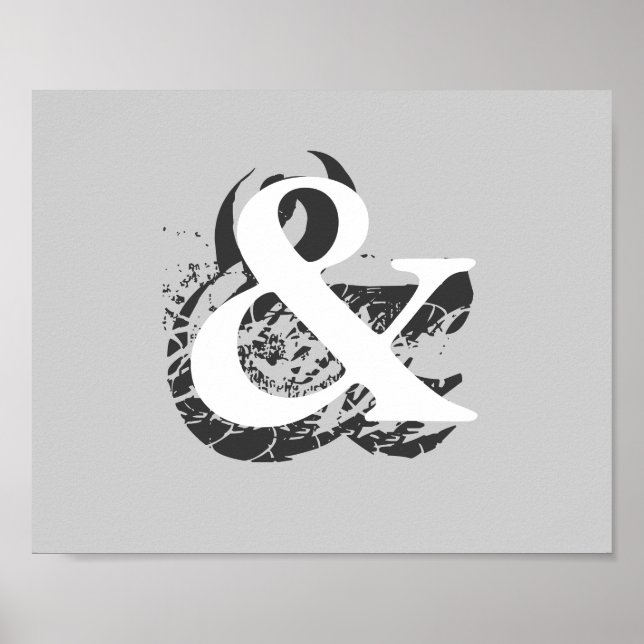 poster ampersand on gray decor for home or office (Front)