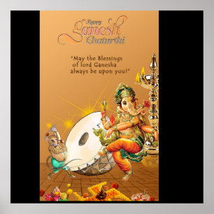 Poster and print of lord Ganesh Festival
