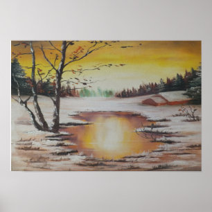 Poster Ann Hayes Painting Winter Scene
