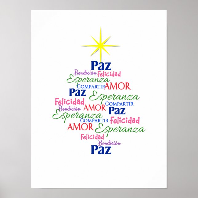 Póster - Árbol de Navidad en palabras Poster (Front)