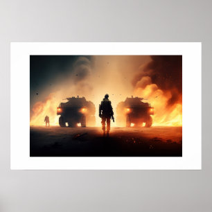 Poster Art Military Action Scene