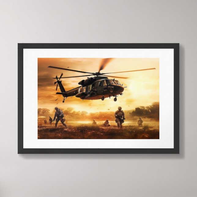 Poster Art Military Action Scene (Framed Front)