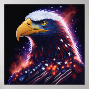 Poster Art Patriotic Eagle