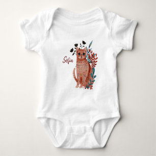 Poster baby shower red and blue with animals baby baby bodysuit