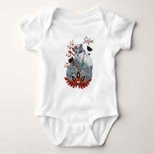 Poster baby shower red and blue with animals baby  baby bodysuit