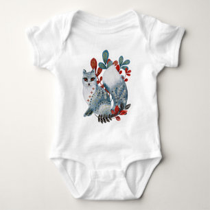 Poster baby shower red and blue with animals baby  bodysuit