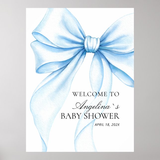 Poster Baby showerv delicate bow. (Front)
