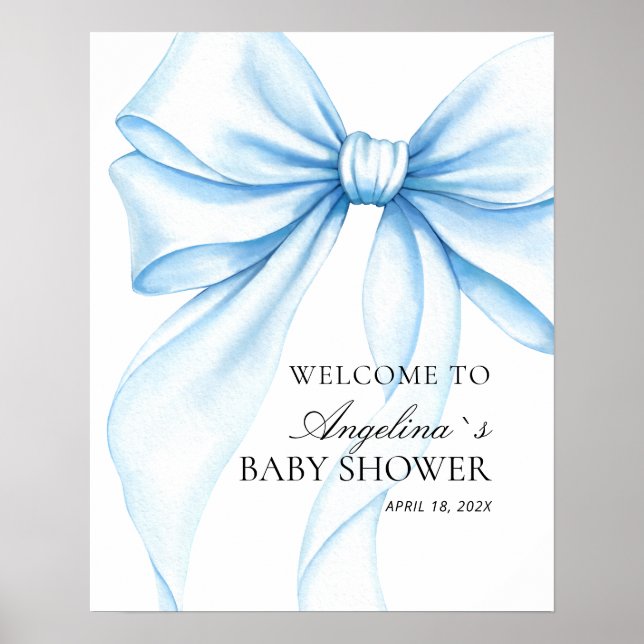 Poster Baby showerv delicate bow. (Front)