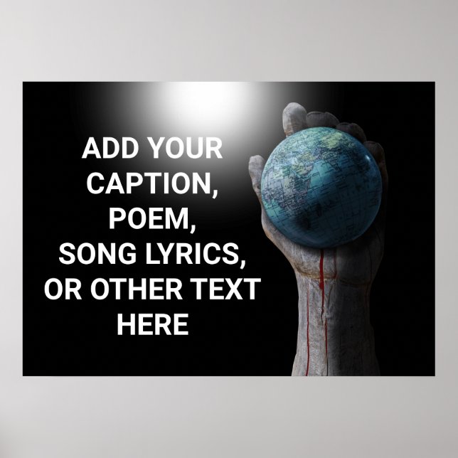 Poster Background Hand Holding Globe (Front)