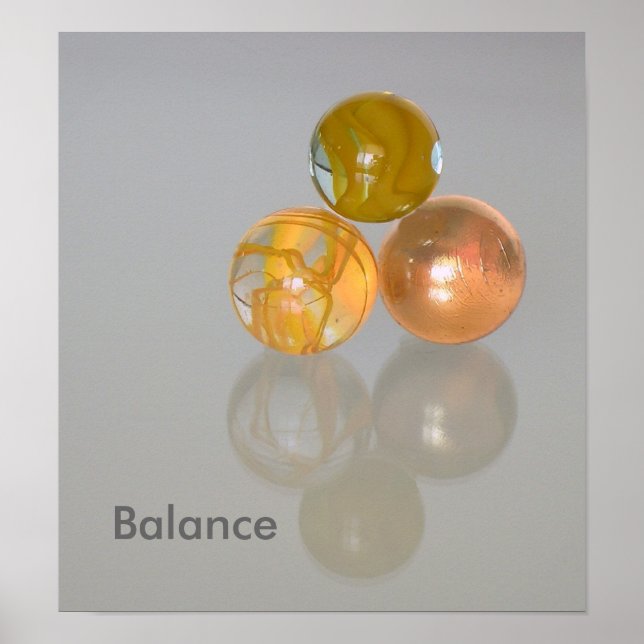Poster - Balance - orange marbles (Front)