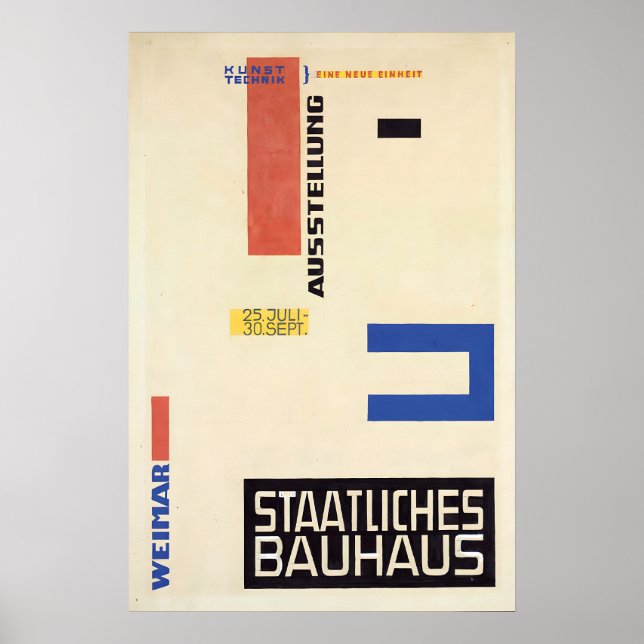 Poster Bauhaus Design Exhibition 1923 Germany (Front)