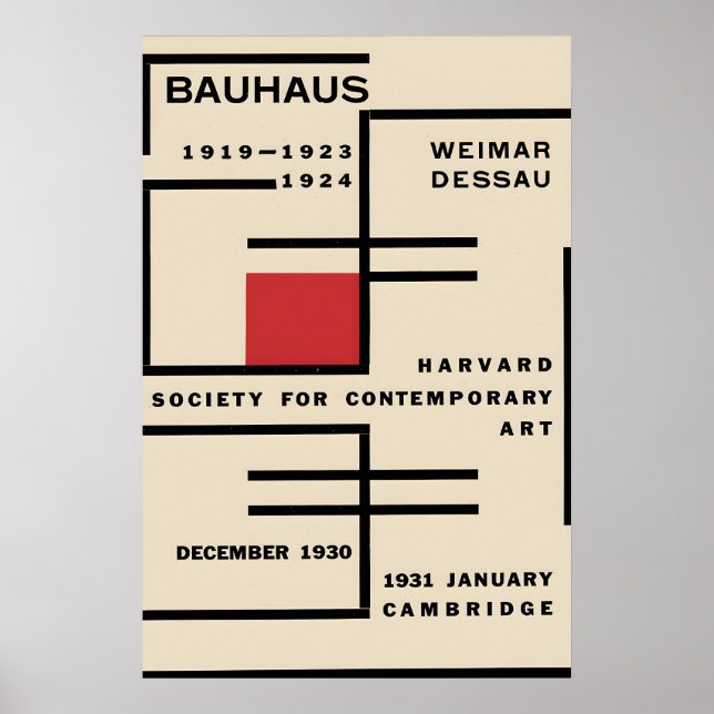 Poster Bauhaus Design Exhibition Cambridge 1924 (Front)
