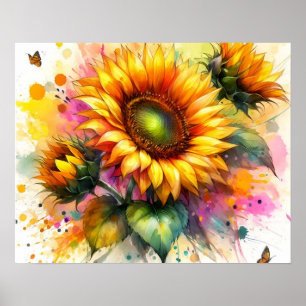Poster - Beautiful Yellow Sunflower, Art