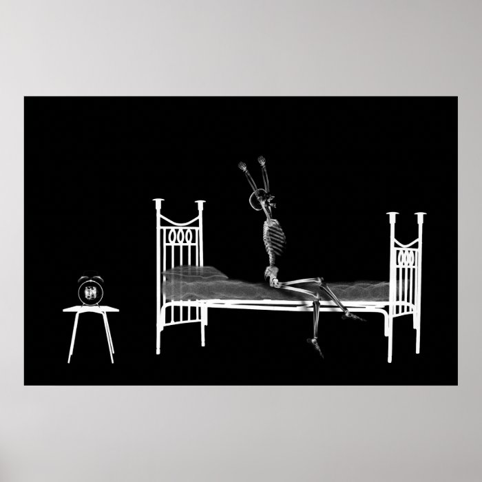 Poster   Bedtime X Ray Skeleton Black White