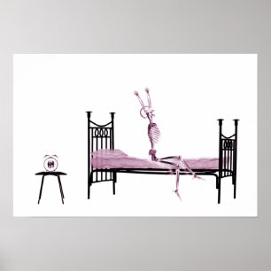 Poster - Bedtime X-Ray Skeleton Pink