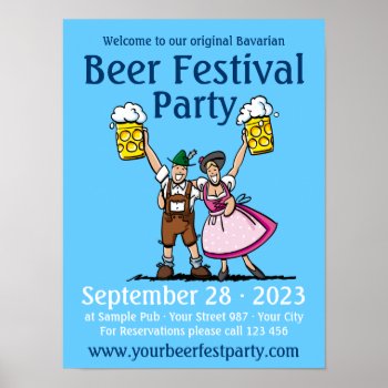 Poster Beer Festival Party Couple Beer Cheers by frankramspott at Zazzle