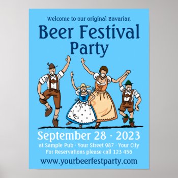 Poster Beer Festival Party Dancing Family by frankramspott at Zazzle