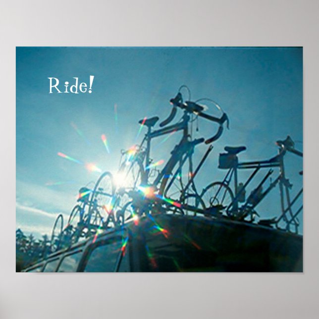 Poster - Bicycles with Rainbow Rays (Front)