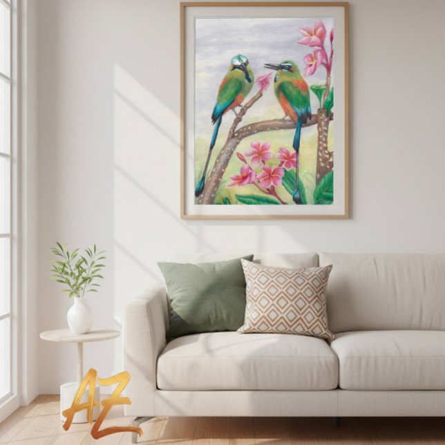 Poster Birds and rose flowers fine wall art Deco (Creator Uploaded)