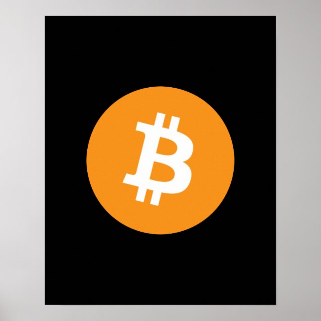 Poster Bitcoin Black Orange Cryptocurrency (Front)