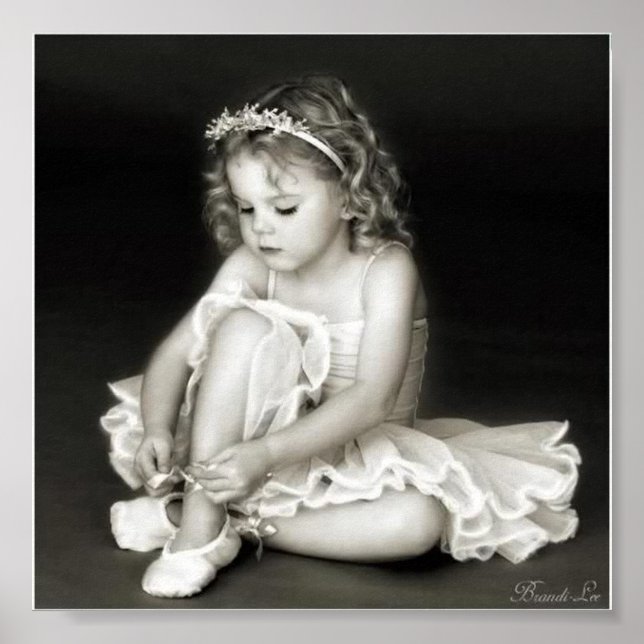 Poster - Black & White Ballerina Photo (Front)