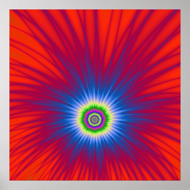 Poster  Blue Explosion on Red (Front)