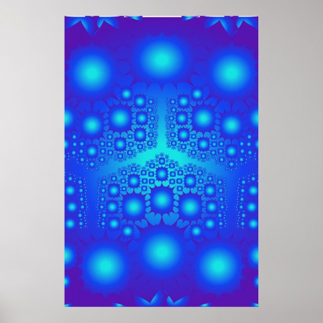 Poster: Blue Fractal Explosions Poster (Front)