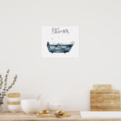 Poster- Blue Relax X-Ray Skeleton Bath Time Poster (Kitchen)