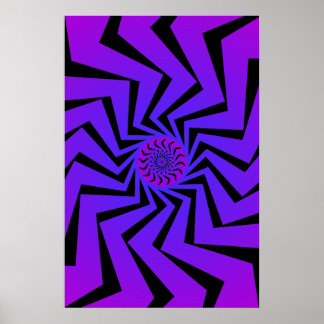 Poster: Blue Spiral Pattern: Vector Drawing Poster