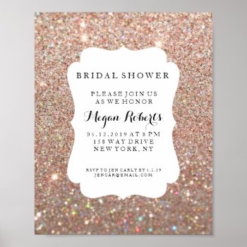 Poster - Bridal Shower Day Rose Gold by Evented at Zazzle