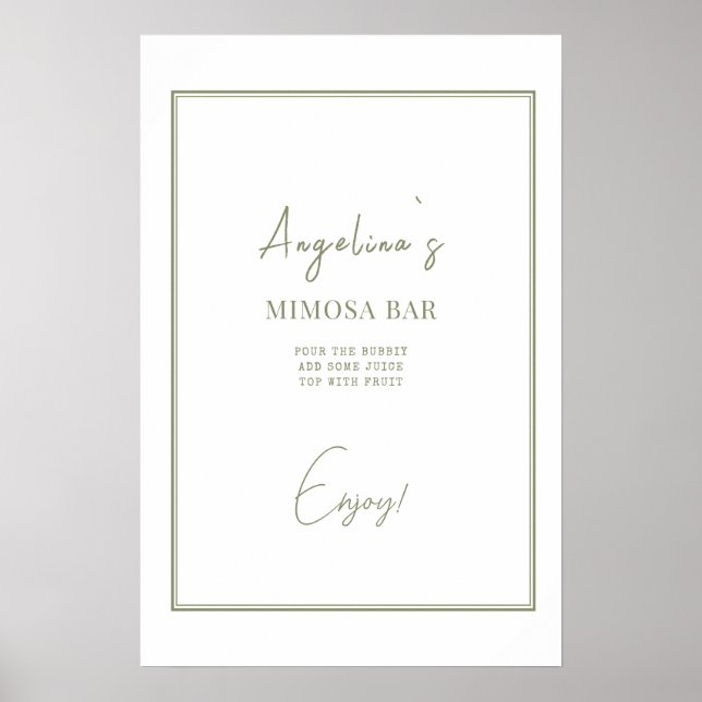 Poster Bridal Shower in an elegant style. (Front)