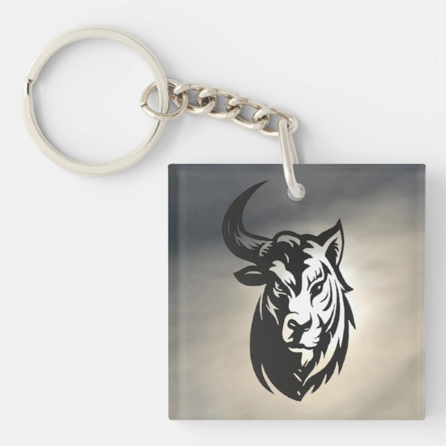 Poster brillant - half bull half tiger keychain (Front)