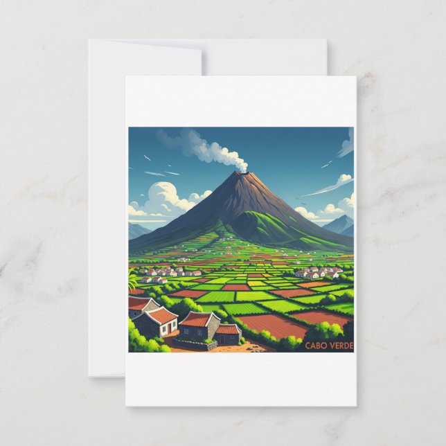 Poster Cabo Verde - Volcano and tropical landscape (Front)