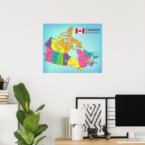 Poster - Canada Map with Provinces | Zazzle