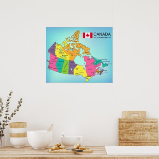 Poster - Canada Map with Provinces | Zazzle