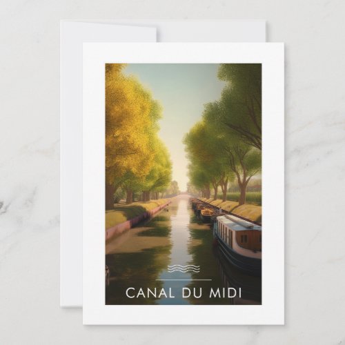Poster Canal du Midi _ France _ illustration Invitation