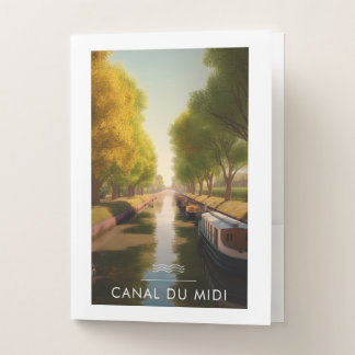 Poster Canal du Midi - France - illustration Pocket Folder