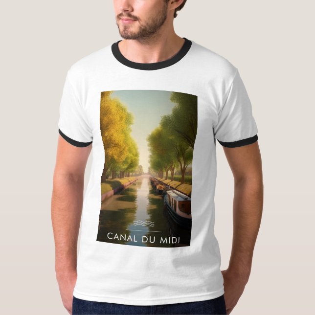 Poster Canal du Midi - France - illustration T-Shirt (Front)