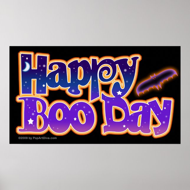 Poster, Canvas - HAPPY BOO DAY - Halloween Poster (Front)