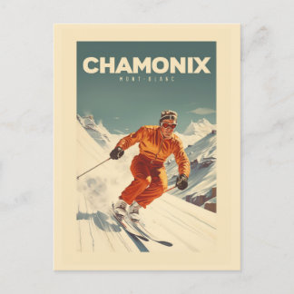 Poster Chamonix - France - Mont-blanc illustration Postcard