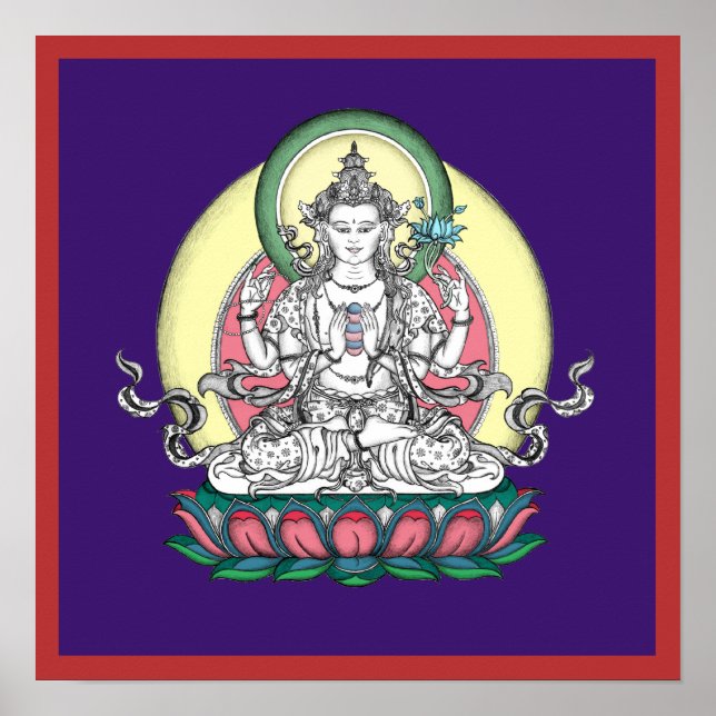 POSTER Chenrezig / Avalokiteshvara - from $14.25 (Front)
