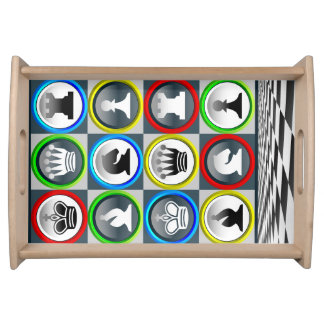 Poster Chess Patterns Serving Tray