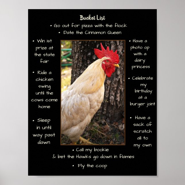 Poster-Chicken Bucket List Poster (Front)