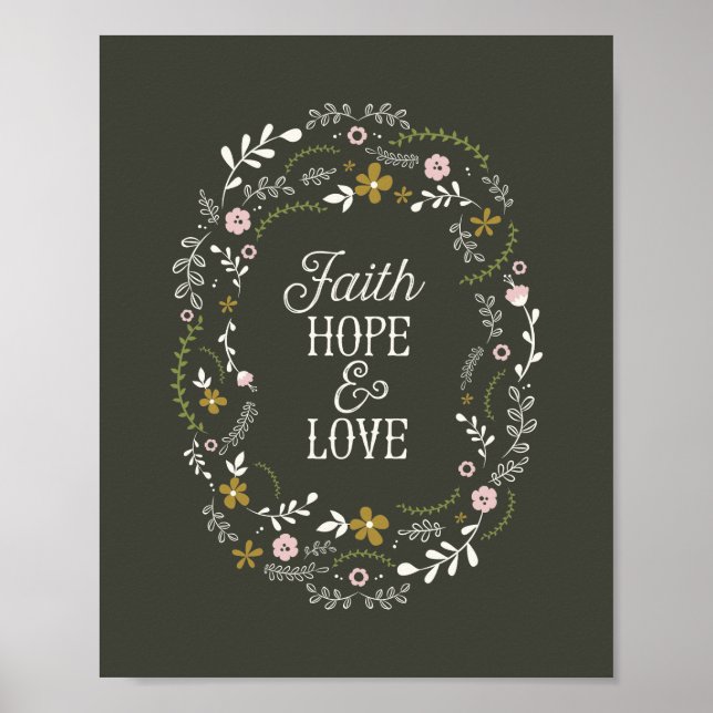 Poster Christian Faith Hope Love Bible Scripture (Front)